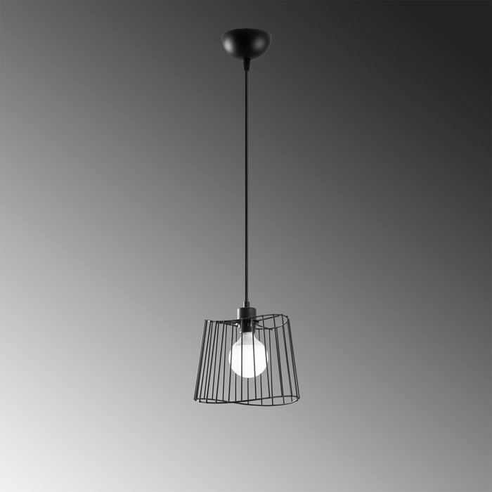 Opviq Lámpara de araña industrial negra con altura ajustable Opviq Lámpara de araña industrial negra con altura ajustable